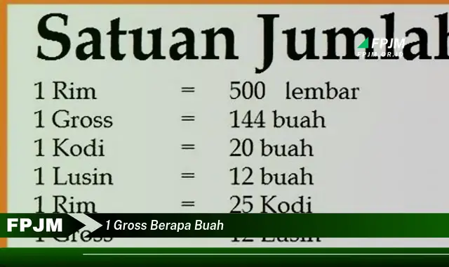 1 gross berapa buah