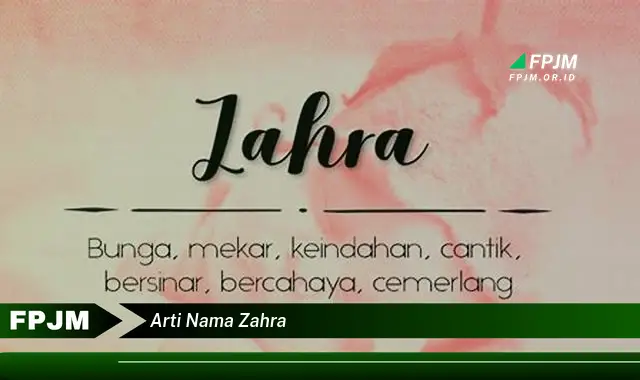 arti nama zahra