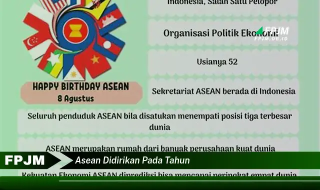 asean didirikan pada tahun