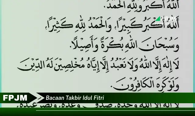 bacaan takbir idul fitri