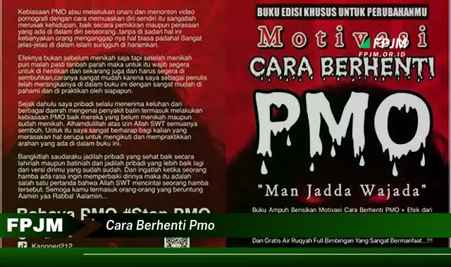 cara berhenti pmo