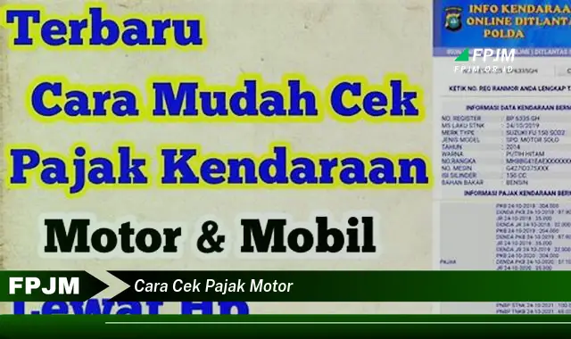 cara cek pajak motor