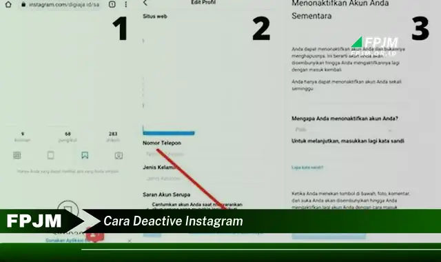 cara deactive instagram