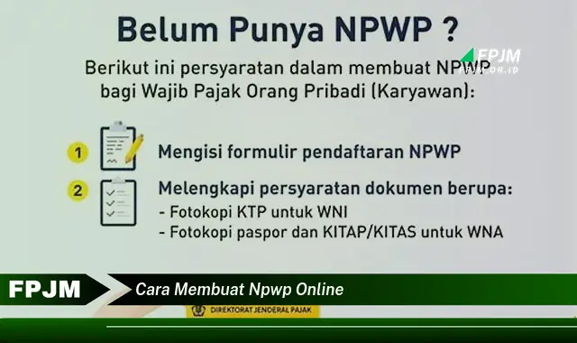 cara membuat npwp online