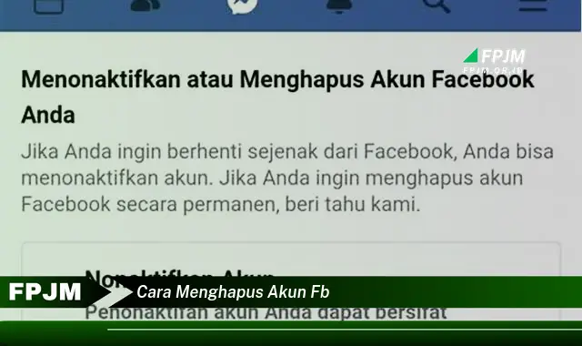 cara menghapus akun fb