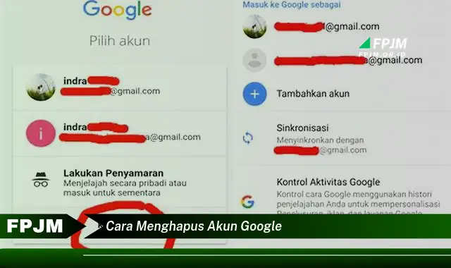 cara menghapus akun google