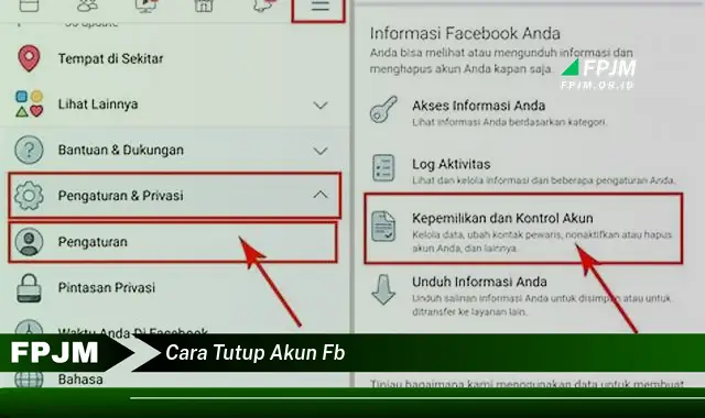 cara tutup akun fb