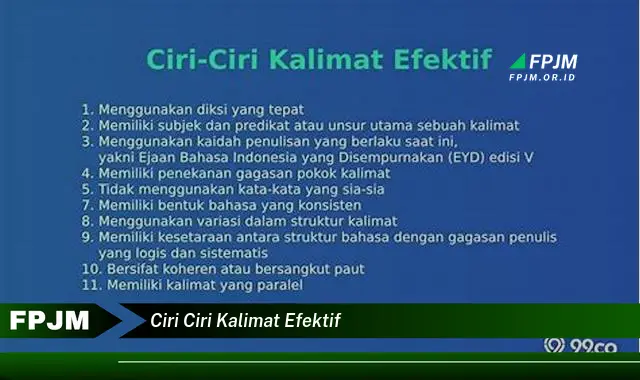 ciri ciri kalimat efektif