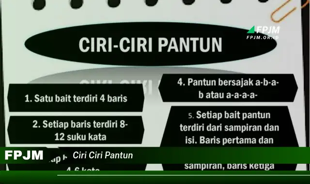 ciri ciri pantun