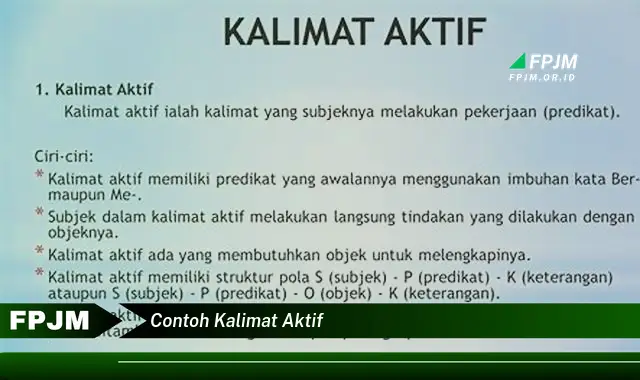 contoh kalimat aktif