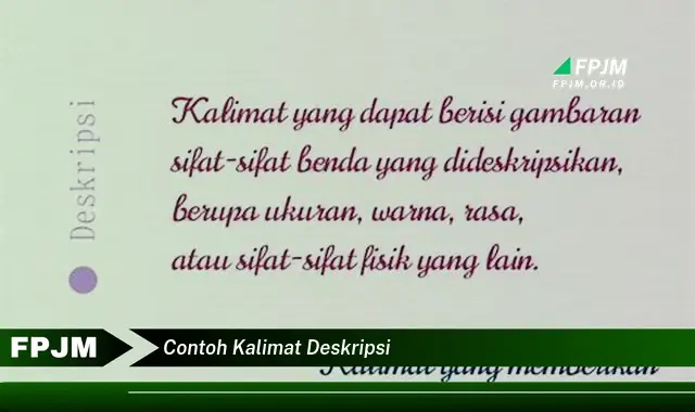 contoh kalimat deskripsi