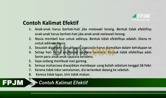 contoh kalimat efektif