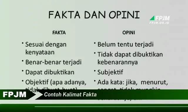 contoh kalimat fakta