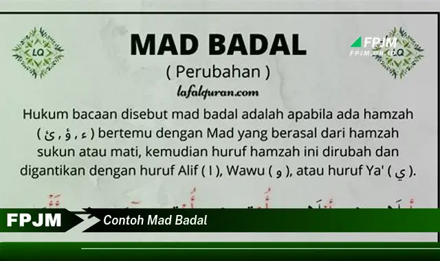 contoh mad badal