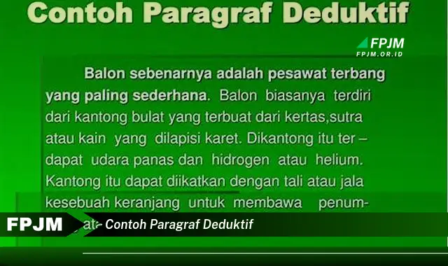 contoh paragraf deduktif