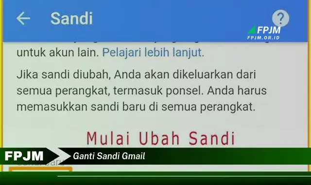 ganti sandi gmail