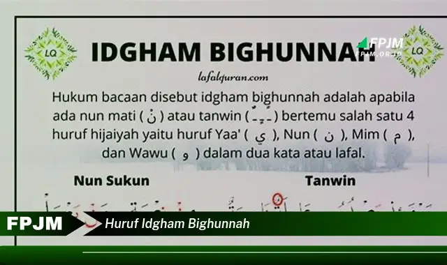 huruf idgham bighunnah