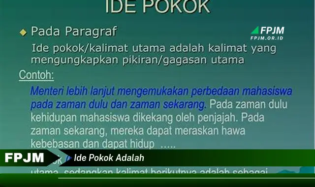 ide pokok adalah