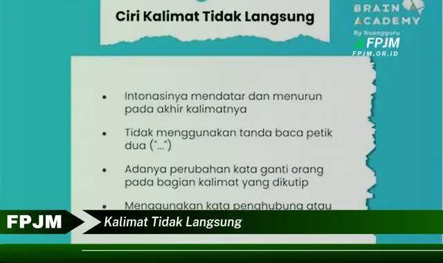 kalimat tidak langsung