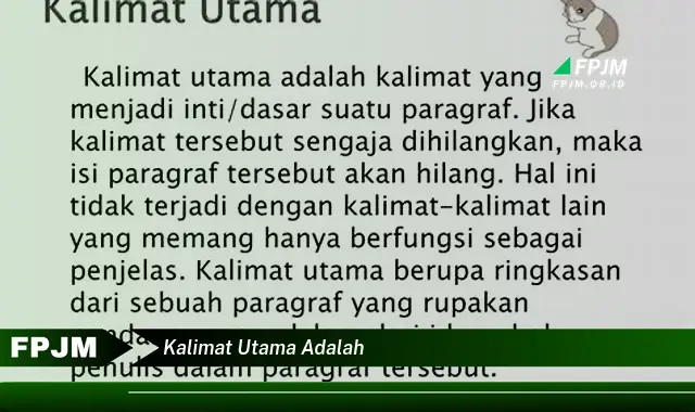 kalimat utama adalah