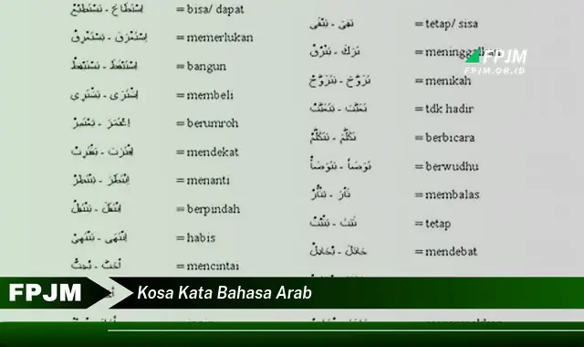 kosa kata bahasa arab