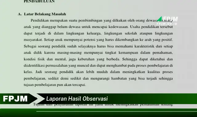 laporan hasil observasi