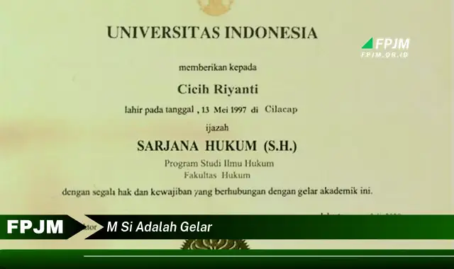 m si adalah gelar