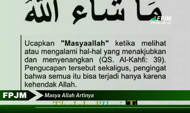 masya allah artinya