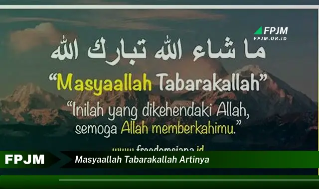 masyaallah tabarakallah artinya