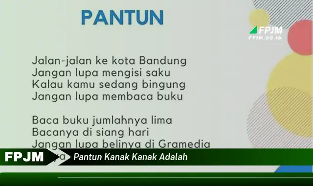 pantun kanak kanak adalah