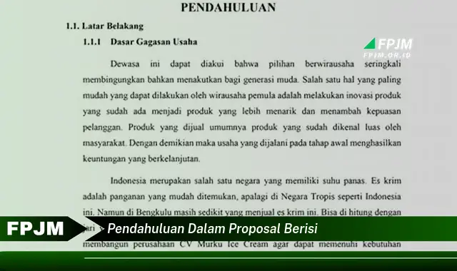 pendahuluan dalam proposal berisi