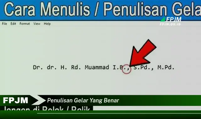 penulisan gelar yang benar