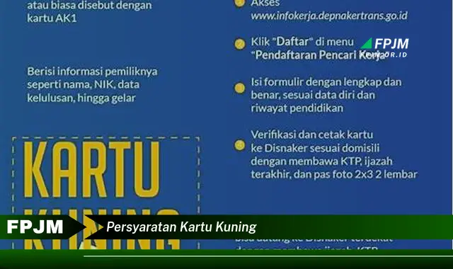 persyaratan kartu kuning