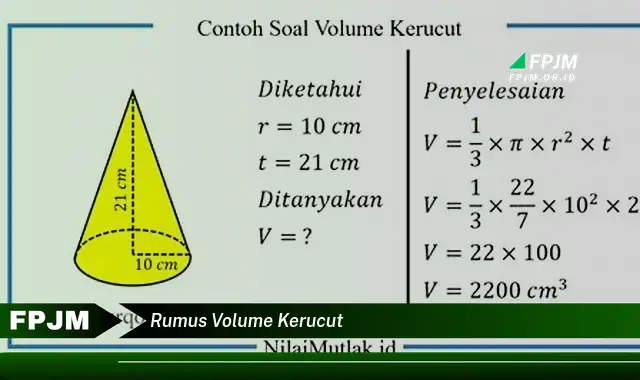 rumus volume kerucut