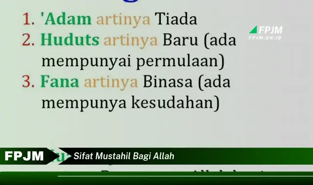 sifat mustahil bagi allah