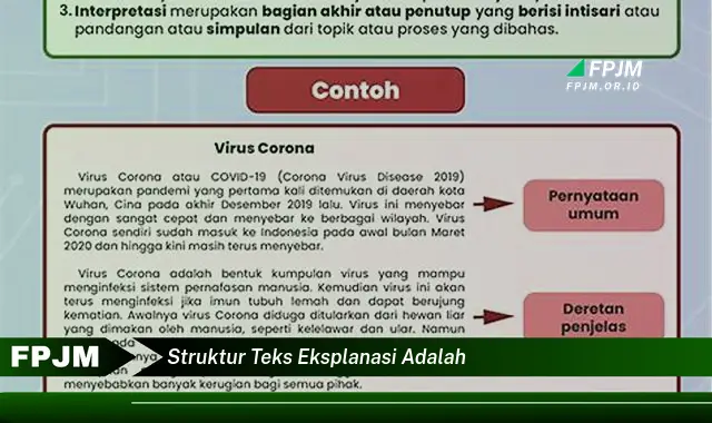 struktur teks eksplanasi adalah