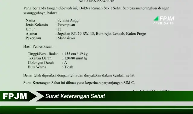 surat keterangan sehat