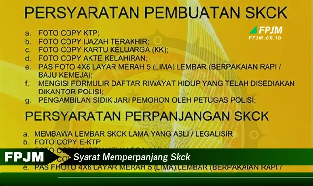 syarat memperpanjang skck