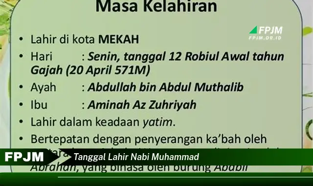 tanggal lahir nabi muhammad