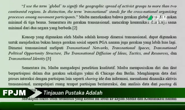 tinjauan pustaka adalah