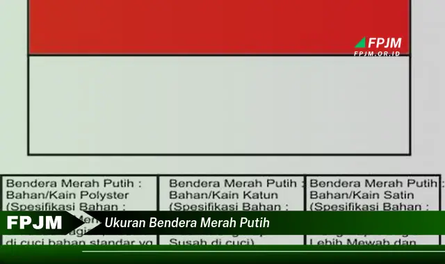 ukuran bendera merah putih