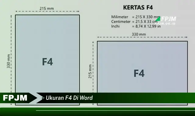 ukuran f4 di word