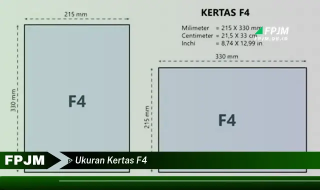 ukuran kertas f4