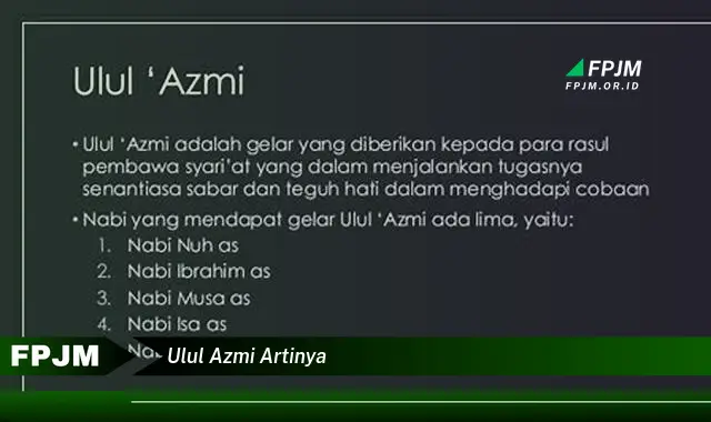 ulul azmi artinya