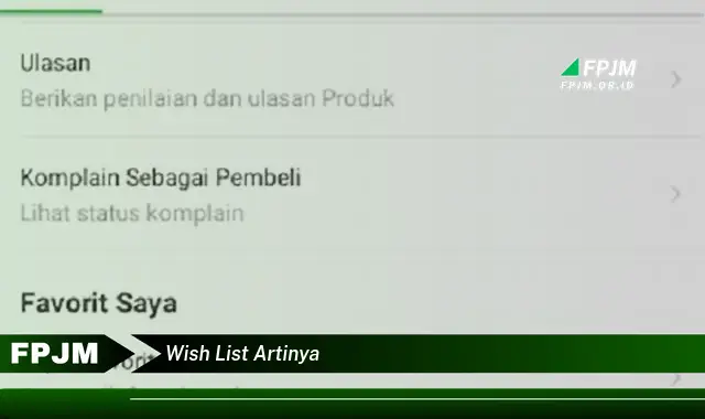 wish list artinya