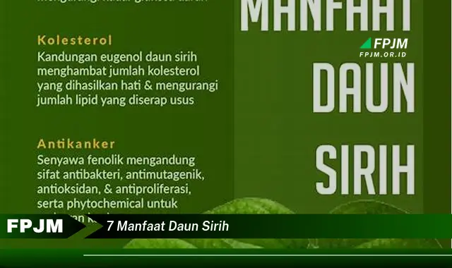 7 manfaat daun sirih