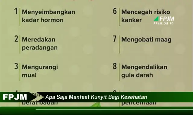 apa saja manfaat kunyit bagi kesehatan