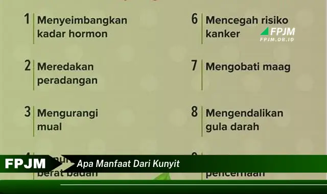 apa manfaat dari kunyit