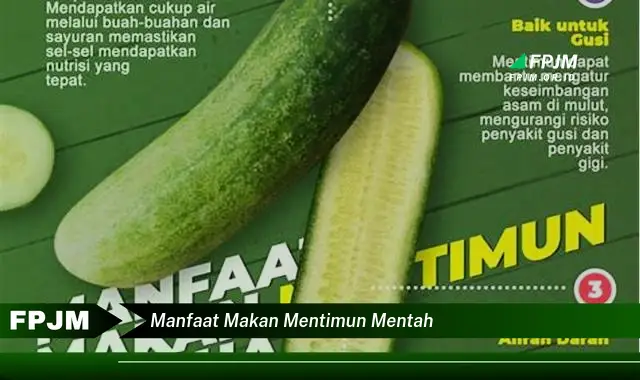 manfaat makan mentimun mentah