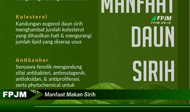 manfaat makan sirih